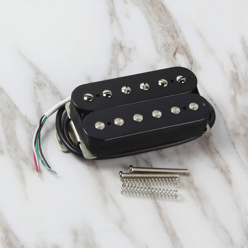 FLEOR Alnico 2 Humbucker Pickup 7-8K Electric Guitar Pickup Neck Humbucker, Black - Image 2